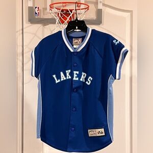 Vintage LA Lakers Majestic HardWood Classics Warmup Jacket Blue Women’s Medium
